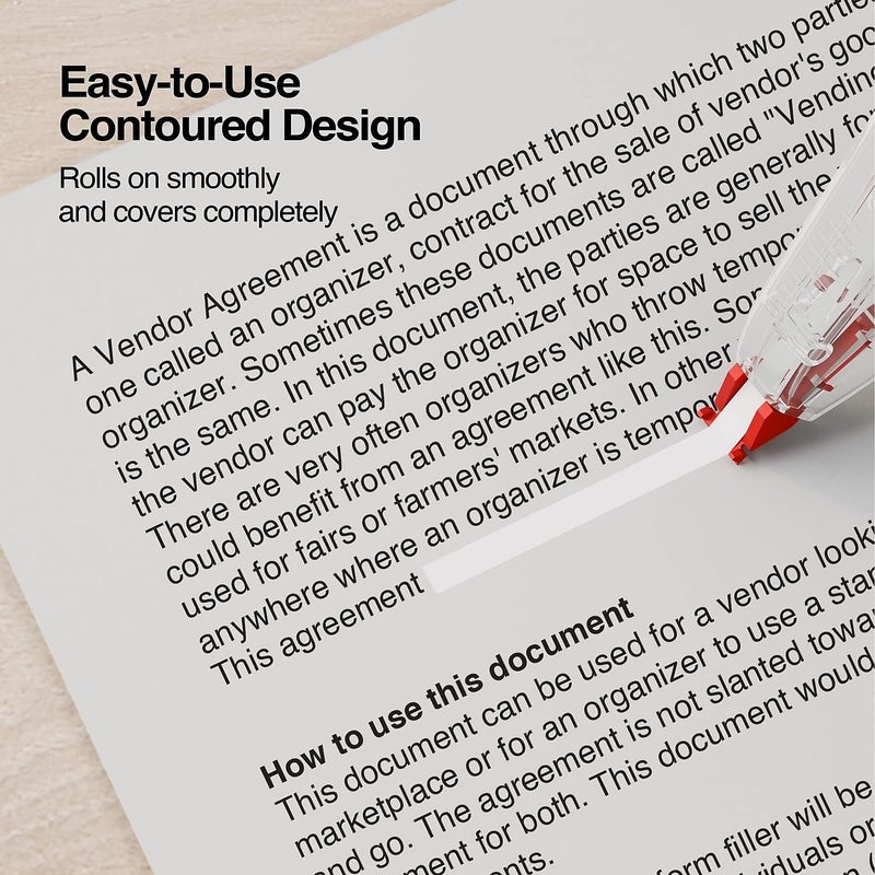 Staples Correction Tape - White Out Tape, Easy to Use, 10-Pack, Smooth Roll, Shadow-Free Corrector Tape - Image 4